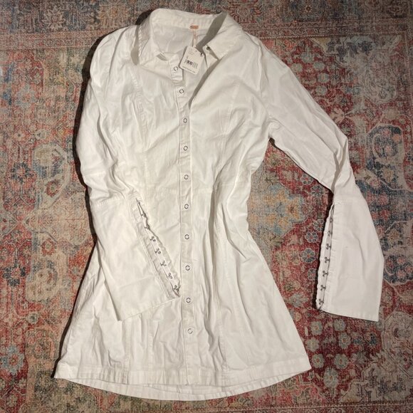Free People Thea Mini Dress in Ivory S - Picture 5 of 12